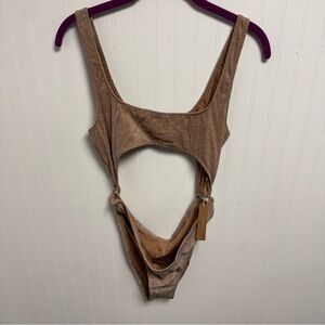 Skims Woman’s Metallic Sienna Cutout Onepiece Swimsuit Large